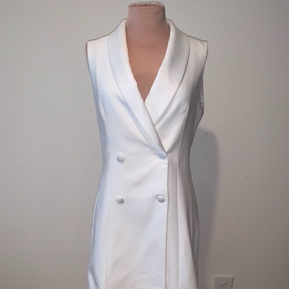 Zara White Tuxedo Dress